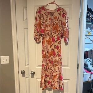 Floral Pink and Orange Women's Dress